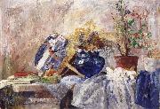 James Ensor Still life with Blue Vase and Fan Sweden oil painting reproduction
